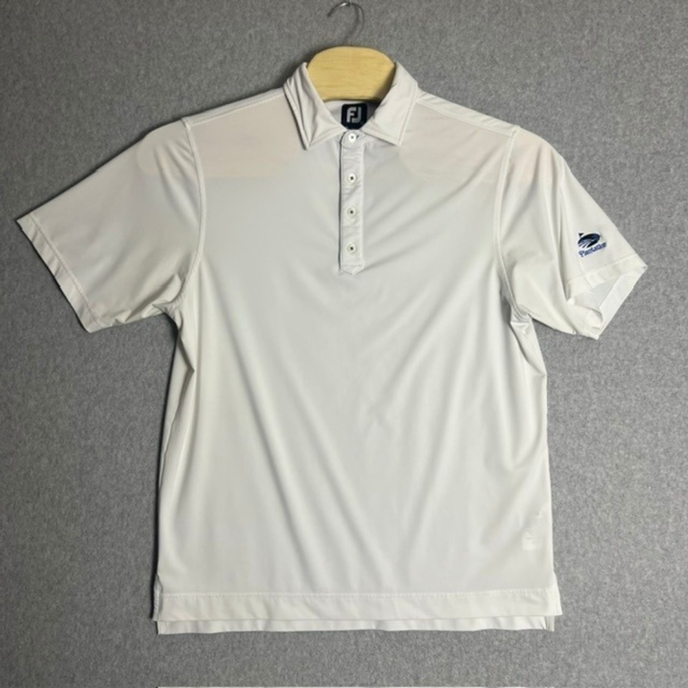 FootJoy Men's White Golf with Plantation Logo Polo Shirt Size‎ Medium